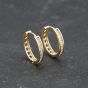 Second Hand 9ct Yellow Gold 14mm Cubic Zirconia Set Hoop Earrings 41173719