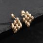 Second Hand 9ct Yellow Gold 16mm Brick Design Dropper Earrings 41173725