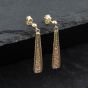 Second Hand 9ct Three Colour Gold 32mm Graduated Dropper Earrings 41173726
