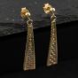 Second Hand 14ct Three Colour Gold Graduated 32mm Dropper Earrings 41173727
