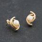Second Hand 9ct Yellow Gold 15mm Cultured Pearl Stud Earrings 41173735