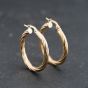 Second Hand 9ct Yellow Gold Twisted Hoop Earrings 41173740