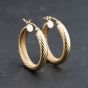 Second Hand 9ct Yellow Gold Twisted Hoop Earrings 41173741