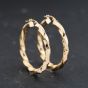 Second Hand 9ct Yellow Gold Twisted Hoop Earrings 41173746