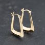 Second Hand 9ct Yellow Gold 21.4mm Plain Oblong Hoop Earrings 41173752