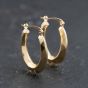 Second Hand 9ct Yellow Gold 26mm Faceted Oval Hoop Earrings 41173755