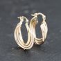 Second Hand 9ct Three Colour Gold 22mm Triple Hoop Earrings 41173757