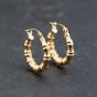 Second Hand 9ct Yellow Gold 18.9mm Bamboo Hoop Earrings 41173764