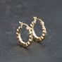 Second Hand 9ct Yellow Gold 16.7mm Patterned Hoop Earrings 41173775