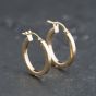 Second Hand 9ct Yellow Gold Plain Hoop Earrings 41173780