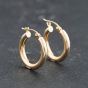 Second Hand 9ct Yellow Gold Plain Hoop Earrings 41173781