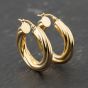 Second Hand 9ct Yellow Gold 25mm Twisted Hoop Earrings 41173791