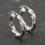 Second Hand 9ct White Gold 20mm Twisted Hoop Earrings 41173795