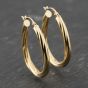 Second Hand 9ct Yellow Gold 28.8mm Twisted Hoop Earrings 41173801