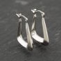 Second Hand 9ct White Gold 21.3mm Plain Oblong Hoop Earrings 41173809