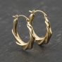 Second Hand 9ct Yellow Gold 21mm Twisted Creole Earrings 41173821