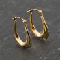 Second Hand 9ct Yellow Gold 16mm Patterned Creole Earrings 41173831