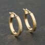 Second Hand Yellow Gold 20mm Patterned Hoop Earrings 41173838
