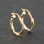 Second Hand Two Colour Gold 21mm Twist Hoop Earrings 41173839