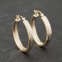 Second Hand 9ct Two Colour Gold 25mm Hoop Earrings 41173840