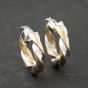 Second Hand 9ct Two Colour Gold 28mm Twist Hoop Earrings 41173842