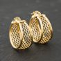 Second Hand 9ct Yellow Gold 25mm Basket Weave Creole Earrings 41173843