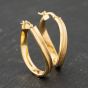 Second Hand 9ct Yellow Gold 30mm Wave Hoop Earrings 41173844