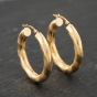 Second Hand 9ct Yellow Gold 28mm Patterned Hoop Earrings 41173848