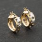 Second Hand 9ct Two Colour Gold 20mm Openwork Hoop Earrings 41173852