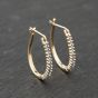 Second Hand Yellow Gold 20mm 0.07ct Diamond Set Hoop Earrings 41173853