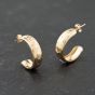 Second Hand Yellow Gold 20mm Patterned Half Hoop Earrings 41173857