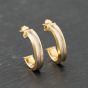 Second Hand Yellow Gold 18mm Patterned Half Hoop Earrings 41173858