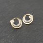 Second Hand 9ct Two Colour Gold 11mm 0.04ct Diamond Set Circle Stud Earrings 41173863