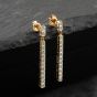 Second Hand 9ct Two Colour Gold 36mm 0.13ct Diamond Set Bar Dropper Earrings 41173868