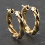 Second Hand 9ct Yellow Gold 21.3mm Twisted Hoop Earrings 41173874