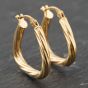 Second Hand 9ct Yellow Gold 20.8mm Twisted Hoop Earrings 41173876