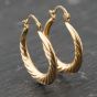 Second Hand 9ct Yellow Gold 24.6mm Swirls Creole Earrings 41173878