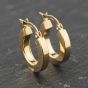 Second Hand 9ct Yellow Gold 17mm Plain Round Hoop Earrings 41173882