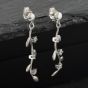 Second Hand 9ct White Gold 35mm Cubic Zirconia Leaf Dropper Earrings 41173900