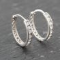 Second Hand 9ct White Gold 18.4mm Cubic Zirconia Channel Set Hoop Earrings 41173906