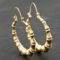 Second Hand 9ct Yellow Gold 41.8mm Bamboo Creole Earrings 41173907