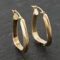 Second Hand Yellow Gold 21mm Plain Oblong Creole Earrings 41173910