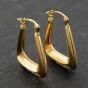 Second Hand Yellow Gold 22mm Plain Oblong Creole Earrings 41173911