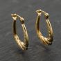 Second Hand Yellow Gold 18.5mm Patterned Creole Earrings 41173934