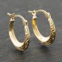 Second Hand Yellow Gold 19mm Patterned Creole Earrings 41173939