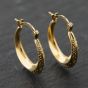 Second Hand Yellow Gold 18.2mm Swirl Pattern Creole Earrings 41173943