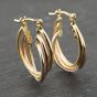 Second Hand Three Colour Gold 22.5mm Three Row Creole Earrings 41173952