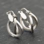 Second Hand 9ct White Gold 17mm Double Crossover Hoop Earrings 41173958