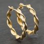 Second Hand Yellow Gold 26mm Twist Hoop Earrings 41173961