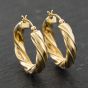 Second Hand Yellow Gold 25mm Twist Hoop Earrings 41173968